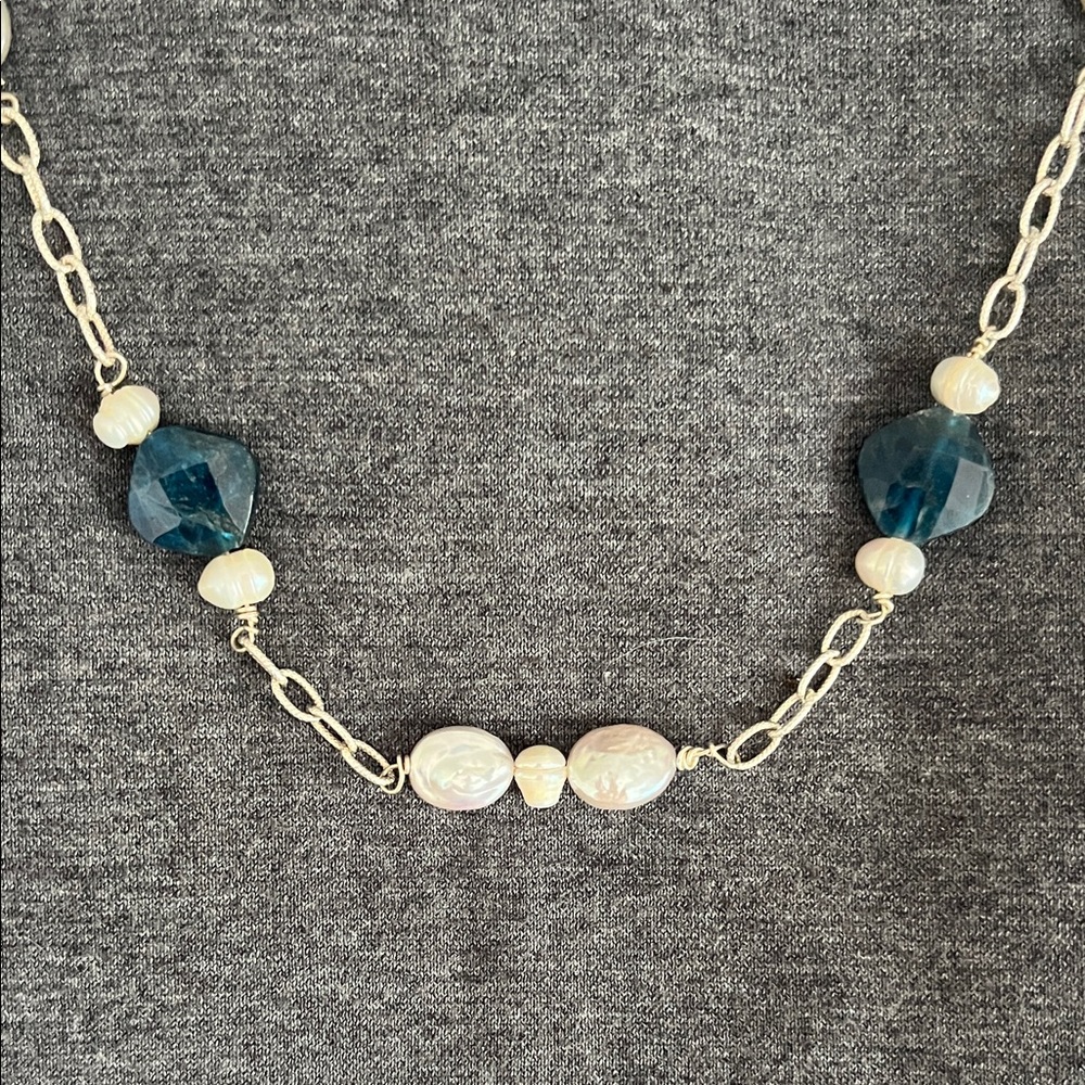 SET necklace earrings silver, blue white  Jewelry adjustable bracelet ring dress